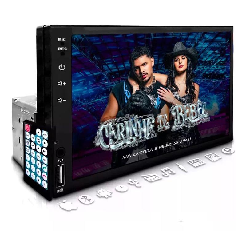 Central Multimídia Mp5 1 Din Bluetooth Usb Espelhamento - Duinb